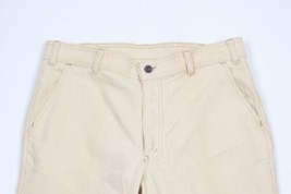 Vintage 70s Levis Mens 34x32 Distressed Wide Leg Bell Bottoms Jeans Cream USA - £101.74 GBP