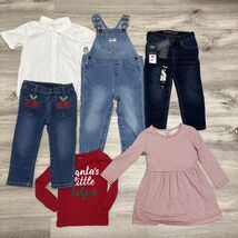 Clothes Lot Girls Size 2T 6pcs Jeans Overalls Dress Gymboree OshKosh Car... - $26.86