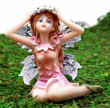 Fairy Garden Lavender Laurel Fairy Waking Up Figurine 3.25&quot;H Miniature F... - €19,87 EUR