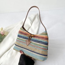 Yogodlns Colorful  Straw Bag For Women Woven Handmade  Bag Travel Holiday Beach  - £94.22 GBP
