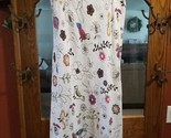 Hot Cotton Marc Ware Linen Maxi Skirt White With Colorful Floral Birds S... - $31.68