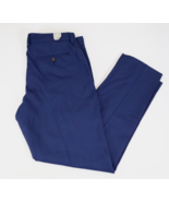 New J. CREW Men&#39;s Bowery Classic Pant 32x30 Blue 100% Wool Flat Front - $47.45