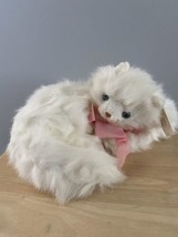 Vtg Russ Berrie Kitty Cat White Plush Stuffed Toy Caress Soft Pets 15&quot; Cashmere - £27.69 GBP