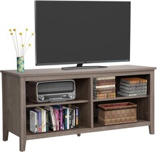 58&#39;&#39; Tv Stand Tv Cabinet Wood Tv Stand Fits 32-65 Inch Flat Screen With Rolling - £129.48 GBP