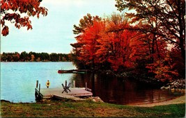 Dock on Rust Pond Wolfeboro New Hampshire NH UNP Unused Chrome Postcard C1 - £3.17 GBP