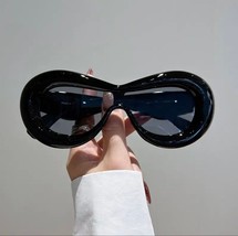 New Inflated Oval Frame Sunglasses For Women Men Fashion Candy Color Thick Frame - £13.12 GBP