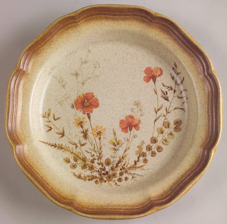 Whole Wheat by Mikasa, Stoneware Salad Plate, Floral