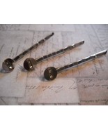 10 Bobby Pin Blanks Settings Antique Silver Tone Hair Pins Accessories - $3.18 CAD