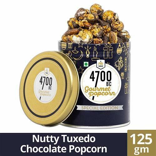 Nutty Tuxedo Chocolate Popcorn, Tin, 125 gm (Free shipping world) - £19.89 GBP