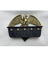 Vintage Wilton Cast Iron Bald Eagle Match Box Holder Striker Brass Patri... - €22,35 EUR