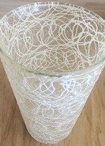 1960&#39;s MCM White Spaghetti String Rubber Coated Shat-R-Pruf Glass Tumble... - £7.16 GBP