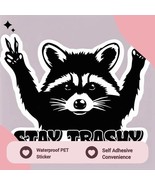 Stay Trashy Cartoon Raccoon Pattern Car Sticker Waterproof Self Adhesive... - €2,58 EUR+