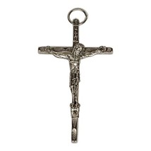 Vintage INRI Italy Silver 2&quot; Pendant Jesus Christ Crucifix Holy Religious Cross - £33.82 GBP