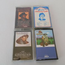 Lot of 4 Audio Cassettes Carl Perkins Johnny Cash Roy Clark Waylon Jennings - £12.19 GBP