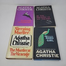 Agatha Christie Lot 4 Vintage Books Third Girl / Poirot 1960&#39;s 1970&#39;s Hardcover - £18.95 GBP