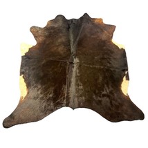 Natural Black Cowhide Rug with white belly (veggie tanned) Size: 6x6 fee... - $157.41