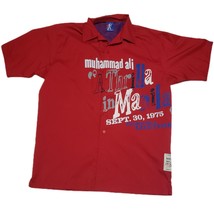 Fubu Platinum Men&#39;s Shirt L Red Muhammad Ali Thrilla in Manila Button Front - £43.82 GBP