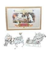 Grandeur Noel Porcelain Santa and Sleigh Set w/ Reindeer 2001 Collectors... - €102,67 EUR