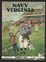 Navy vs Virginia NCAA Football Game Program 11/18/1961-Navy Marine Corp Memor... - $95.06