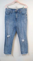 Madewell WM 32 &quot;The Perfect Vintage Jean&quot; Distressed High Waist Ankle Raw Hem - $48.37