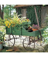 Amish Garden Wagon w/ Moving Wheels Flower Planter Outdoor Yard Art Deco... - $52.35 CAD