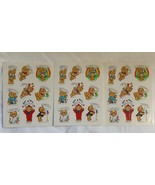 3 Sheets VINTAGE 1981 Hallmark Cards Bear Stickers Reward Achievement - $13.53 CAD