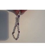 Silver Tone Bracelet With Purple Gemstones  - £15.38 GBP