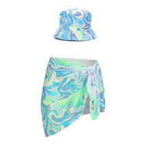 2 PIECE - No Boundaries Juniors&#39; Swirl Print Bucket Hat and Sarong Set One Size - £11.96 GBP