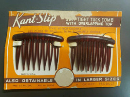 Vintage Goody 2 Kant-Slip Side Combs Plastic Tortoise Brown NOS USA PB47 - £19.97 GBP