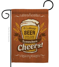 Its Always Beer Oclock Garden Flag 13 X18.5 Double-Sided House Banner - £15.96 GBP