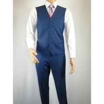 Mens Vitali Three Piece Suit Vested Sharkskin Sheen M3090 Royal blue Regular fit image 10