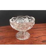 ABP Pressed Glass Footed Compote Candy Dish American Brilliant - £11.94 GBP