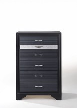 34 Inch Black Solid Wood Six Drawer Chest - €546,22 EUR