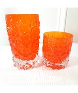 Vintage Selezione IVV Italian Crystal Glacier Ice Bark Glass Tumblers x2... - $90.00