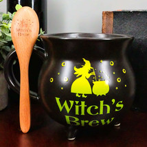 Wicca Witch&#39;s Brew Alchemy Magic Cauldron Soup Bowl Large Coffee Mug With Spoon - £24.92 GBP