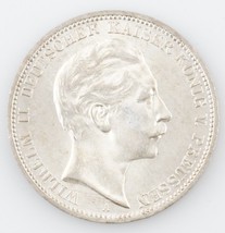 1912 A Allemand États 3 Mark Prusse Drei Allemagne Pièce de Monnaie - £111.05 GBP