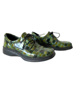 Romu&#39;s Helle Comfort Green Mock Croc Patent Leather Lace-Up Shoes - Wome... - $28.45