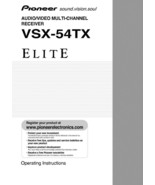 Pioneer VSX-54TX Receiver Owners Manual - £17.68 GBP