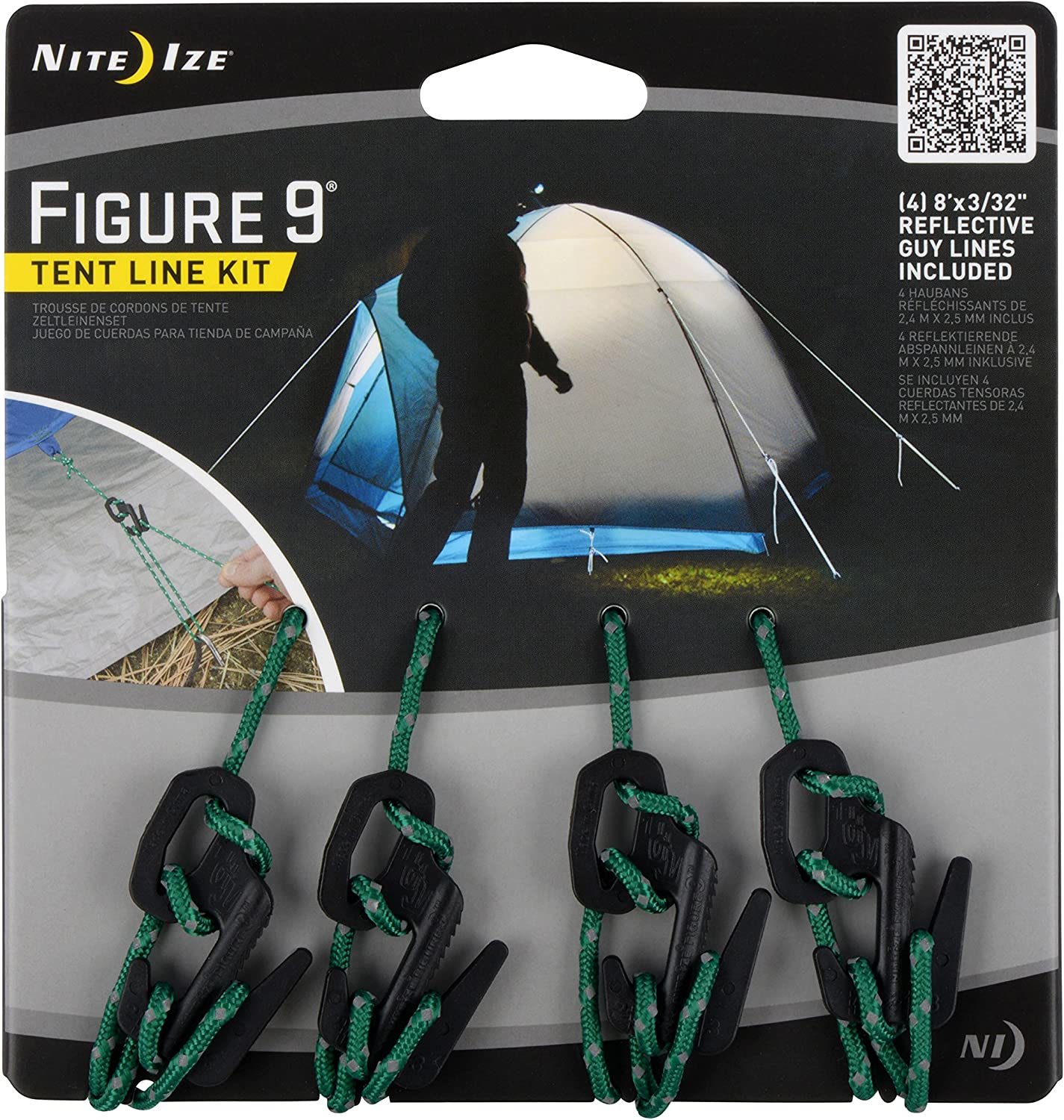 NITE IZE F9T4-03-01 Figure 9 Tent Line Kit, Black - $31.99