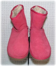 SO Paulina Suede Winter Boots Faux Shearling Watermelon Red SZ 8 NWOB UG... - $23.74