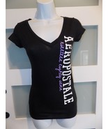 Aeropostale Black 1987 SS Slim Fit T-shirt Size XS Women&#39;s - $21.94 CAD