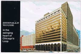 Postcard Sherman House In Swinging Heart Of Chicago&#39;s Loop - £2.81 GBP