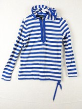 Lauren Ralph Lauren Striped Blue White Long Sleeve Hoodie M/M Cotton Top - £21.08 GBP