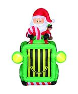 Santa with Tractor Inflatable - $2,674.41 MXN