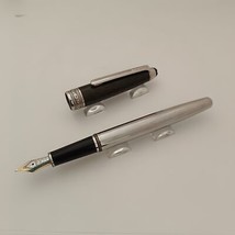 Penna stilografica classica Montblanc capolavoro solitario in acciaio al... - £464.64 GBP