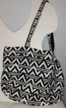 Pink Victoria&#39;s Secret Weekender Bag Handle Shoulder Black White Pattern - £11.50 GBP