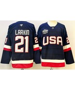 Men&#39;s Dylan Larkin #21 Hockey Jersey 2025 USA 4 Nations Face-Off Navy Un... - $110.95 CAD