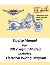 2012 Harley Davidson Softail Models Service Manual Download - $22.95
