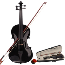 New 4/4 Acoustic Violin Case Bow Rosin Black - $79.99