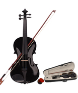 New 4/4 Acoustic Violin Case Bow Rosin Black - £62.47 GBP